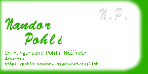 nandor pohli business card